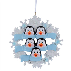 Personalized Christmas Gift for Family Penguin with Snowflake Family 5