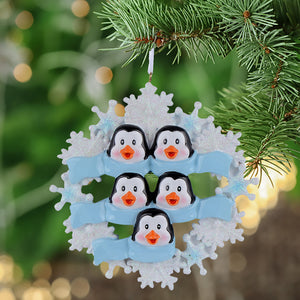 Personalized Christmas Gift for Family Penguin with Snowflake Family 5