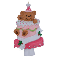 Load image into Gallery viewer, Personalized Christmas Ornament Bear Cake Ornament
