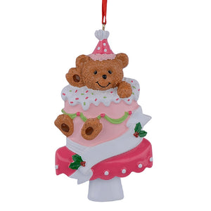 Personalized Christmas Ornament Bear Cake Ornament