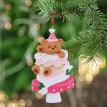 Load image into Gallery viewer, Personalized Christmas Ornament Bear Cake Ornament
