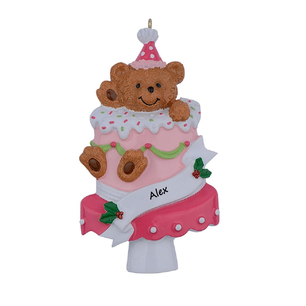 Customize Gift Christmas Decoration Ornament Bear Cake Ornament