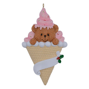 Personalized Christmas Ornament Bear Ice Cream Ornament