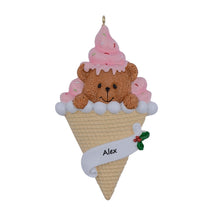 Load image into Gallery viewer, Personalized Christmas Ornament Bear Ice Cream Ornament
