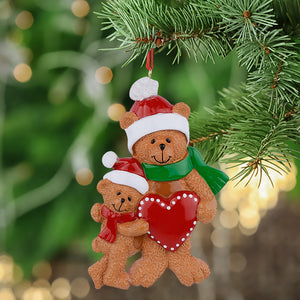 Personalized Christmas Gift for Single Parent with Kid Bear Family 2