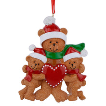 Load image into Gallery viewer, Customize Gift Christmas Decoration Ornament Single Parent with Kid Bear Family 3
