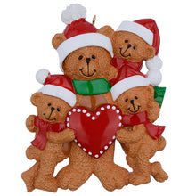 Load image into Gallery viewer, Personalized Gift Christmas Tree decoration Ornament  Single Parent with Kid Bear Family 4
