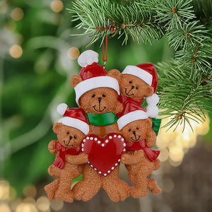 Personalized Gift Christmas Tree decoration Ornament  Single Parent with Kid Bear Family 4