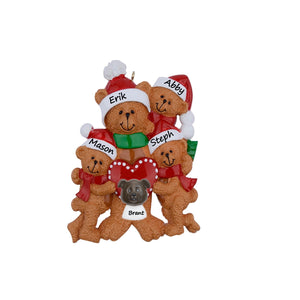Personalized Christmas Ornament  Single Parent with Kid Bear Family 4