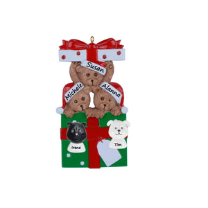 Christmas Personalized Ornament Bear Gift Family 3