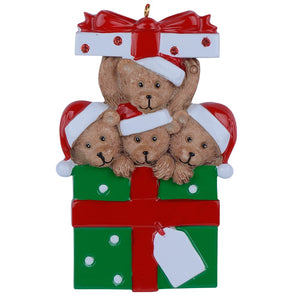 Christmas Personalized Ornament Bear Gift Family 4