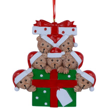 Load image into Gallery viewer, Personalized Christmas Ornaments 2024 Bear Gift Family 7
