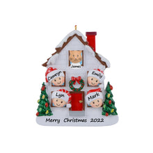 Load image into Gallery viewer, Personalized Christmas Ornament Holiday House Family 4
