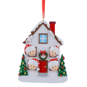 Personalized Christmas Ornament Holiday House Family 4