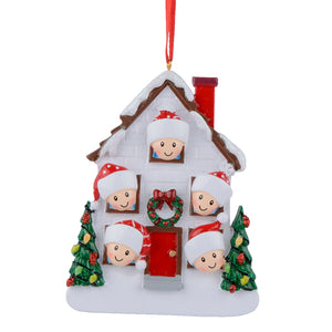 Personalized Christmas Ornament Holiday House Family 5