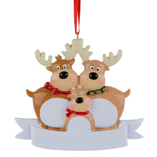 Load image into Gallery viewer, Christmas Personalized Ornament Reindeer Family 3
