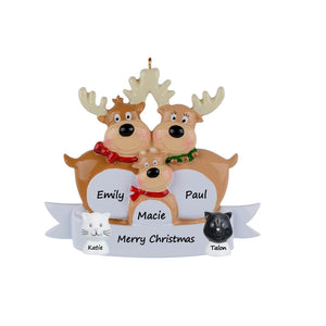 Christmas Personalized Ornament Reindeer Family 3