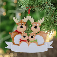 Load image into Gallery viewer, Christmas Personalized Ornament Reindeer Family 4
