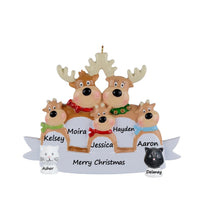 Load image into Gallery viewer, Christmas Personalized Ornament Reindeer Family 5
