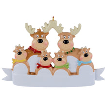 Load image into Gallery viewer, Christmas Personalized Ornament Reindeer Family 6

