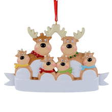 Load image into Gallery viewer, Christmas Tree Ornament Personalized Ornament Reindeer Family 6
