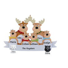 Load image into Gallery viewer, Christmas Personalized Ornament Reindeer Family 6

