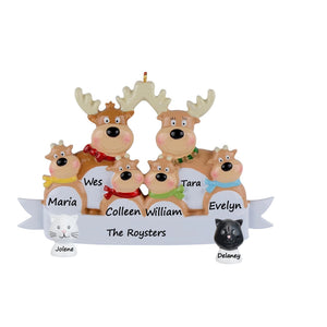 Christmas Personalized Ornament Reindeer Family 6