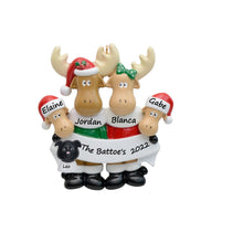 Load image into Gallery viewer, Personalized Christmas Ornament Moose Family 4
