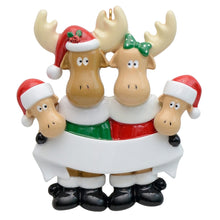 Load image into Gallery viewer, Personalized Christmas Ornament Moose Family 4
