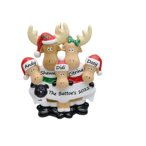 Personalized Christmas Ornament  Moose Family 5