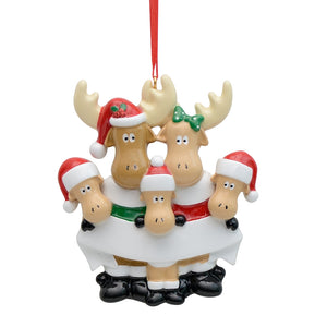 Personalized Gift for Family 5 Christmas Ornament Family Gift Moose Family 5