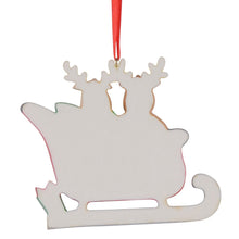 Load image into Gallery viewer, Personalized Christmas Ornament Sled Reindeer Family 2
