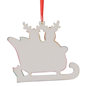 Personalized Christmas Ornament Sled Reindeer Family 2