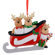 Load image into Gallery viewer, Customized Gift Christmas Decoration Ornament Sled Reindeer Family 3
