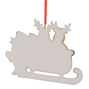 Personalized Christmas Ornament Sled Reindeer Family 3