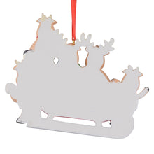Load image into Gallery viewer, Personalized Christmas Ornament Sled Reindeer Family 5
