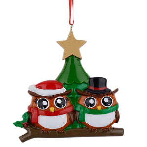 Personalized Christmas Ornament Owl Family 2