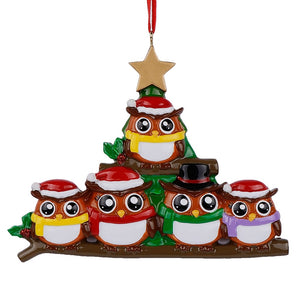 Personalized Christmas Ornament Owl Family 5