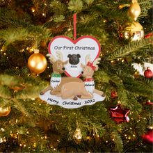 Load image into Gallery viewer, Personalized Christmas Ornament Reindeer Couple
