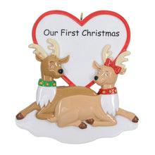 Load image into Gallery viewer, Personalized Christmas Ornament Reindeer Couple
