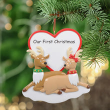 Load image into Gallery viewer, Customize Christmas Gift for New Couple Reindeer Ornament

