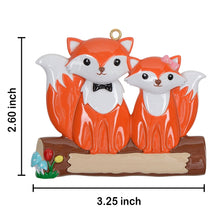 Load image into Gallery viewer, Personalized Christmas Ornament Fox Family 2
