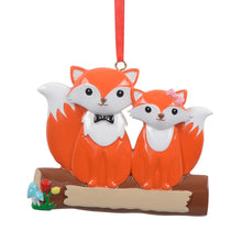 Load image into Gallery viewer, Personalized Christmas Family Gift Holiday Decoration Ornament Fox Family 2

