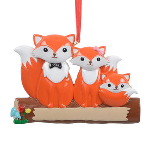 Customize Christmas Ornament Christmas Gift Fox Family 3