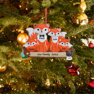 Personalized Christmas Ornament Fox Family 4