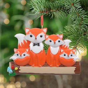 Personalized Christmas Ornament Fox Family 4