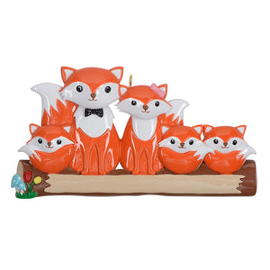 Personalized Gift Christmas Tree Decoration Ornament Fox Family 5