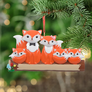 Personalized Christmas Ornament Fox Family 5