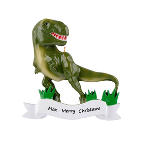 Maxora Personalized Christmas Gift for Kids T-rex Ornament