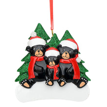 Load image into Gallery viewer, Customize Gift Christmas Decoration Ornament Black Bear Family 3
